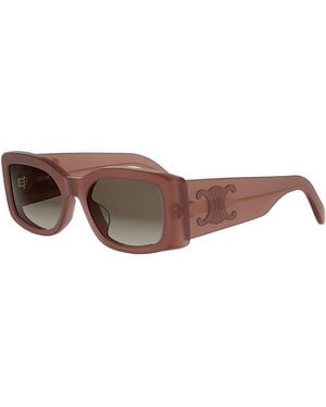 Celine Maxi Triomphe Rectangular Sunglasses, 53Mm - Brown