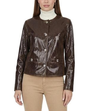 Gorski Metis Suede Pythn Printed Jacket - Brown