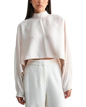 Luvee Mable Mock Neck Caftan Top - Gray