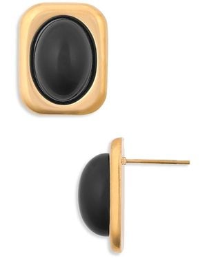 Aqua Boho Stud Earrings - Metallic