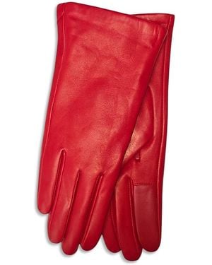 Bloomingdale's Labonia Leather Tech Gloves - Red