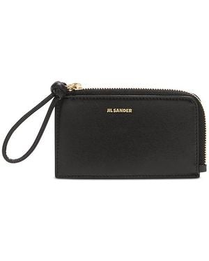 Jil Sander Leather Zip Wallet - Black