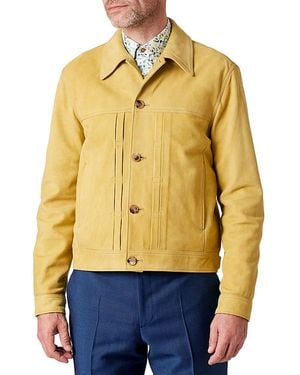 Paul Smith Leather Button Jacket - Yellow