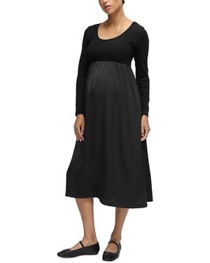 Ingrid & Isabel Mixed Media Maternity Dress - Black