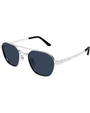 Cartier Pilot Sunglasses, 52Mm - Blue