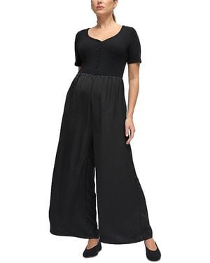 Ingrid & Isabel Mixed Media Jumpsuit - Black