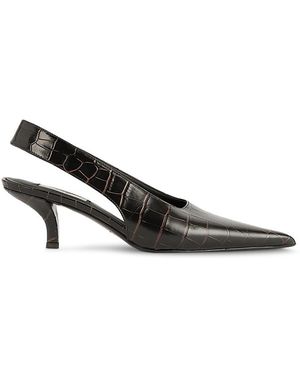 TOTEME Classic Croco Slingback Pumps - Brown