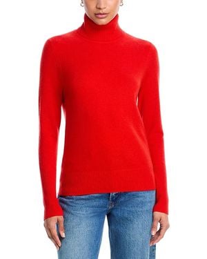 Aqua 100% Cashmere Turtleneck Sweater - Red