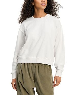 Velvet By Graham & Spencer Long Sleeve Crewneck Sweatshirt - White