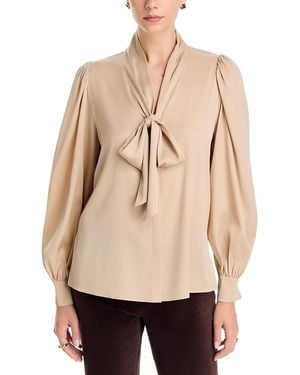 Kobi Halperin Selena Tie Neck Silk-Blend Blouse - Natural