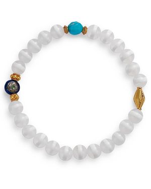 Ileana Makri 18K & Sterling Globe Trotter Multi Gemstone & Diamond Agate Beaded Bracelet - White