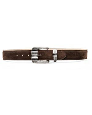 L'Agence Aya Engraved Buckle Western Belt - White