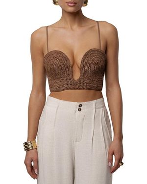 JLUXLABEL Sail Away Texture Bustier - Brown