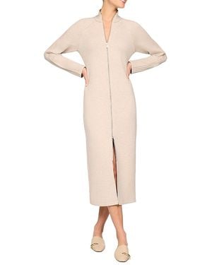 Spanx Airessentials Pintuck Zip Front Maxi Dress - Natural