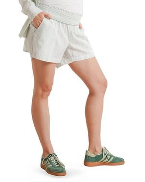 Nom Maternity The Easy Smocked Maternity Shorts - White