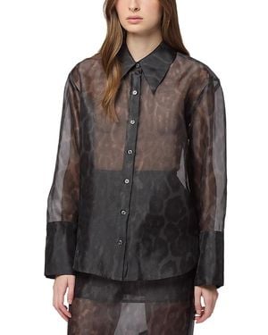 Apparis Tyra Organza Leopard Shirt - Gray