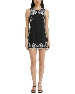 The Good Journey Embroidered Mini Dress - Black