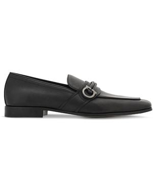 Ferragamo Gancini Ornament Moccasin Loafers - Black
