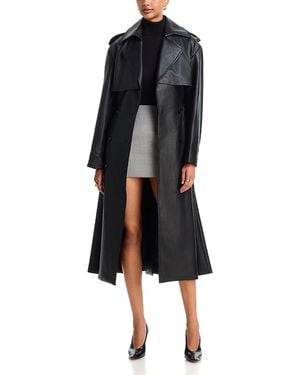 Bardot Luca Faux Leather Trench Coat - Black