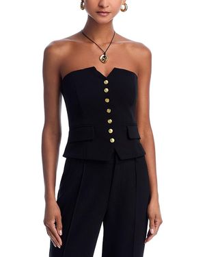 Aqua Strapless Sailor Top - Black
