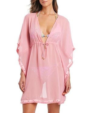 Bleu Rod Beattie Tie Front Caftan - Pink
