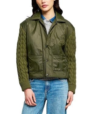 Central Park West Hudson Nylon X Sweater Jacket - Green