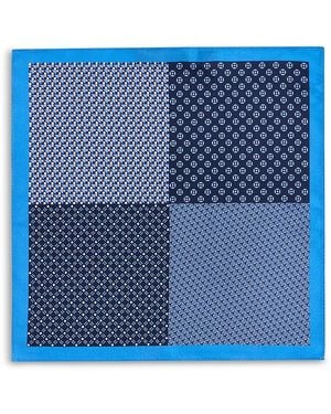 Bloomingdale's The Store Bloomingdale's Geometric Quadrant Silk Pocket Square - Blue