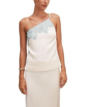 EVER NEW Adele One Shoulder Lace Trim Top - White