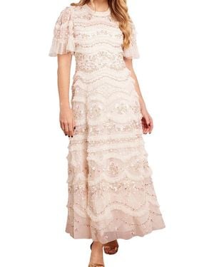 Needle & Thread Marina Ruffle Ankle Gown - Pink