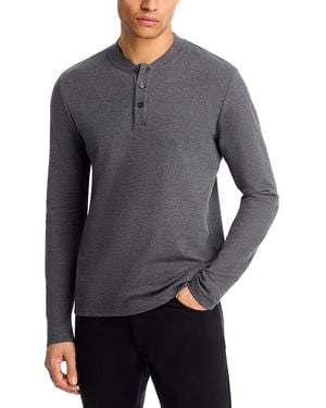BOSS Slim Fit Ribbed Henley - Grey