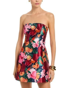 Aqua Fruit Tile Belted Mini Dress in Orange | Lyst