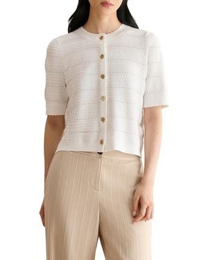 Hobbs Mimi Pointelle Cardigan - Natural