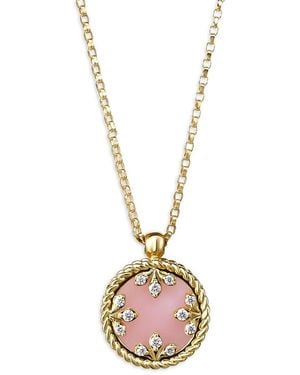 Roberto Coin 18K Venetian Medallions Opal, Mother Of Pearl & Diamond Oval Pendant Necklace, 15-17 - Metallic