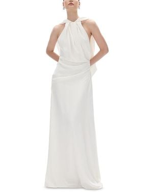Rachel Gilbert Hallie Draped Cape Gown - White