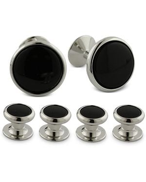 David Donahue Onyx Stud & Cufflinks Set - Black