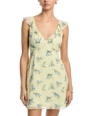 French Connection Marina Silky Chiffon Harper Fleur Mini Dress - Green