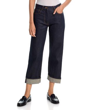 Thom Browne Cotton Cuffed Jeans - Blue