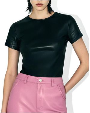 AS by DF Brando Stretch Leather Tee - Green