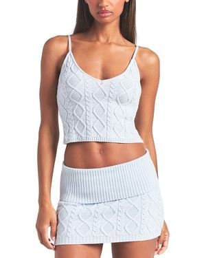 Skims Snow Bunny Cable Knit Tank - Blue