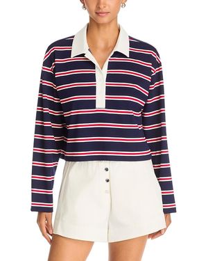 Aqua Striped Polo Shirt - Blue