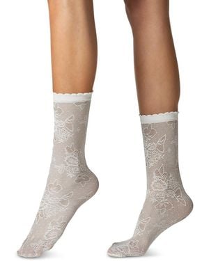 Stems Margaux Floral Socks - White