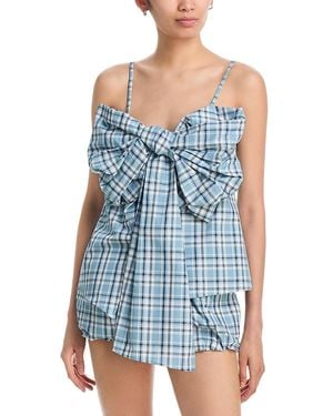 Acne Studios Plaid Bow Top - Blue
