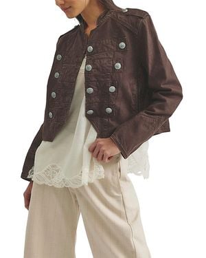 Free People Ryland Cotton Blend Band Jacket - Brown