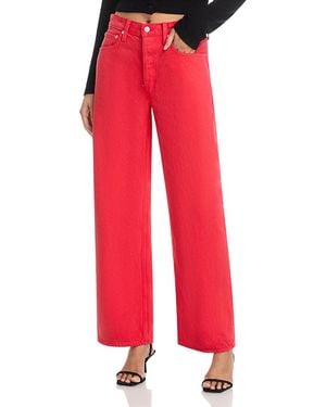 Agolde Agold Arc Mid Rise Loose Wide Jeans - Red