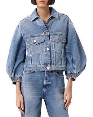 AllSaints Luca Cropped Denim Jacket - Blue
