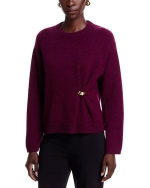 C by Bloomingdale's Cashmere Hardware Crewneck Cashmere Sweater, Exclusive - Purple