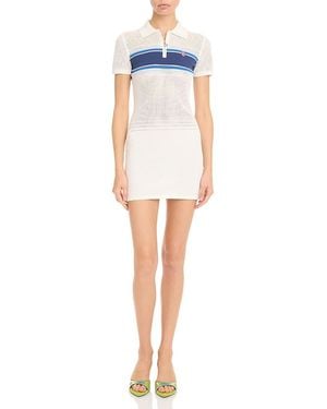 CASABLANCA Mesh Stripe Jacquard Dress - White
