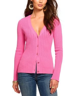Ramy Brook Lorenza V Neck Cardigan Sweater - Pink
