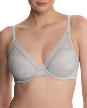 Natori Love Lace Full Cover Bra - Gray