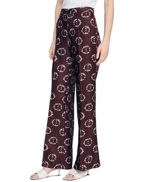 Sandro Floral Print Floaty Pants - Red